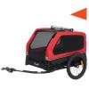 Dog Bike Trailer for Small & Medium Dogs, Universal Bicycle Coupler, Flip-Down Ramp Tailgate, Red