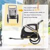 Pet Bike Trailer and Stroller 2-in-1 Grey with 4 Wheels Reflectors Safety Flag for Travel