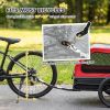 Dog Bike Trailer for Small & Medium Dogs, Universal Bicycle Coupler, Flip-Down Ramp Tailgate, Red