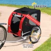 Dog Bike Trailer, Red & Black Pet Cart Wagon, Large Wheels for Off-Road Adventures with Your Pet