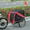 Dog Bike Trailer, Red & Black Pet Cart Wagon, Large Wheels for Off-Road Adventures with Your Pet