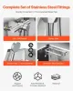 Electric Lift Dog Washing Station, 50Inch Professional Stainless Steel Pet Grooming Tub w/ Non-Slip Drain Board