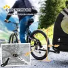 Pet Bike Trailer and Stroller 2-in-1 Grey with 4 Wheels Reflectors Safety Flag for Travel