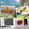 Pet Bike Trailer and Stroller 2-in-1 Grey with 4 Wheels Reflectors Safety Flag for Travel