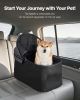 Pet Stroller, 35 lbs Weight Capacity, Foldable Dog Stroller Cart, 4 Wheels Cats Pram with Detachable Carrier & Mesh Windows