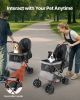 Pet Stroller, 44 lbs Weight Capacity, Foldable Dog Stroller Cart, 4 Wheels Cats Stroller with Mesh Windows & Revrsible Handle