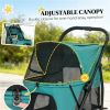 Pet stroller, dog stroller, easy to carry, dark green
