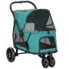 Pet stroller, dog stroller, easy to carry, dark green