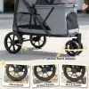 Pet stroller, dog stroller, easy to carry, gray