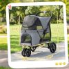 Pet stroller, dog stroller, easy to carry, gray