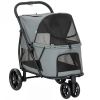 Pet stroller, dog stroller, easy to carry, gray