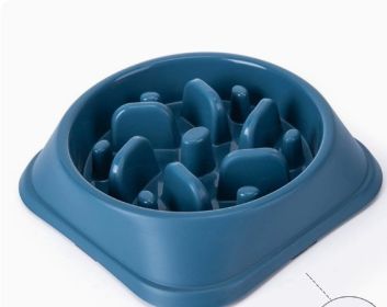 Pet Slow Feeding Bowl Dog Bowl Anti-choke Anti-skid (Option: Conventional-02 Style Blue)