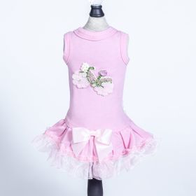 Bicycle Dog Dress (Color: Pink, Size: M)