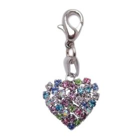 Charms for Dog Collars, Apparel, and more (Style: Colorful Heart)