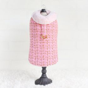 Chantel Tweed Dog Coat (Color: Bubblegum Pink, Size: MD)