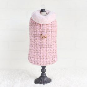 Chantel Tweed Dog Coat (Color: Pink, Size: LG)