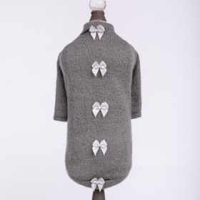 Dainty Bow Sweater (Color: Pewter, Size: SM)