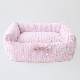 Dolce Vita Dog Bed Collection (Color: Rosewater, Bow option: Bow)
