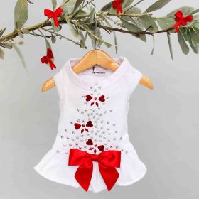 Holiday Sparkle Dog Dress (Color Option: White, Size: XXS)
