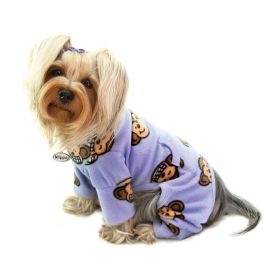 Silly Monkey Fleece Turtleneck Pajamas (Color: Lavender, Size: S)
