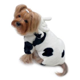 Ultra Plush Moo Cow Hooded Pajamas (Color: White, Size: XS)