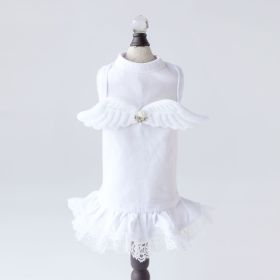 Lil Angel Dog Dress (Color: White, Size: M)