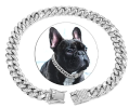 Dog Chain Crystal Artificial Diamondoid Dog Collar Walking Metal Chain Collar With Secure Buckle
