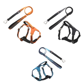 Pet Life 'Geo-prene' 2-in-1 Shock Absorbing Neoprene Padded Reflective Dog Leash and Harness (Color: Orange, Size: Medium)