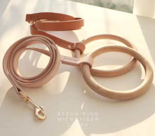 Pet Life 'Ever-Craft' Boutique Series Beechwood and Leather Designer Dog Leash (Color: Pink)