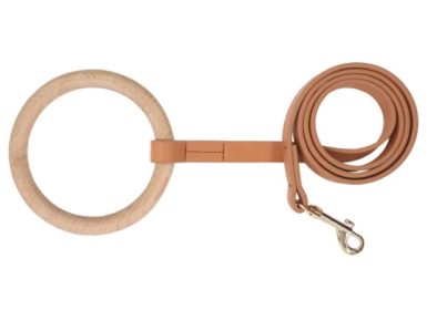 Pet Life 'Ever-Craft' Boutique Series Beechwood and Leather Designer Dog Leash (Color: Brown)