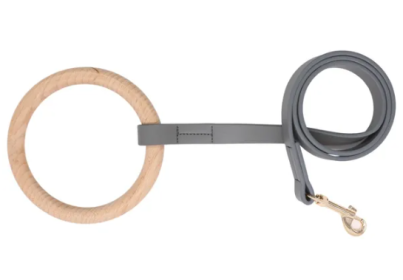 Pet Life 'Ever-Craft' Boutique Series Beechwood and Leather Designer Dog Leash (Color: Grey)
