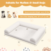 Egg-Foam Dog Crate Bed with 3-Side Bolster and Removable Washable Bed Cover