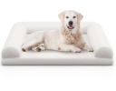Egg-Foam Dog Crate Bed with 3-Side Bolster and Removable Washable Bed Cover