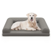 Egg-Foam Dog Crate Bed with 3-Side Bolster and Removable Washable Bed Cover