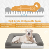 Egg-Foam Dog Crate Bed with 3-Side Bolster and Removable Washable Bed Cover