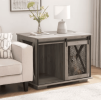Farmhouse Dog Cage Crate Furniture with Sliding Barn Door