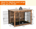 Dog Crate Furniture with Cushion and Double Doors for Small/Medium Dogs