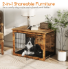 Dog Crate Furniture with Cushion and Double Doors for Small/Medium Dogs