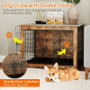 Dog Crate Furniture with Cushion and Double Doors for Small/Medium Dogs
