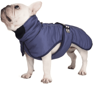 Large Dog Winter Coat Wind-proof Reflective Anxiety Relief Soft Wrap Calming Vest For Travel (Color: Blue, Size: 3XL)