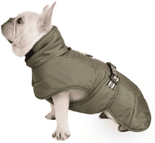 Large Dog Winter Coat Wind-proof Reflective Anxiety Relief Soft Wrap Calming Vest For Travel (Color: Olive, Size: 4XL)