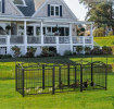 Dog Playpen Indoor 24-inch 8 Panels Metal Dog Pen Pet Dog Fence Outdoor Exercise Pen with Doors