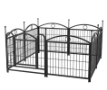 Dog Playpen Indoor 24-inch 8 Panels Metal Dog Pen Pet Dog Fence Outdoor Exercise Pen with Doors