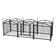Dog Playpen Indoor 24-inch 8 Panels Metal Dog Pen Pet Dog Fence Outdoor Exercise Pen with Doors