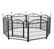 Dog Playpen Indoor 24-inch 8 Panels Metal Dog Pen Pet Dog Fence Outdoor Exercise Pen with Doors