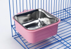 Stainless Steel Pet Crate Bowl Removable Cage Hanging Bowls with Bolt Holder for Pets