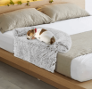 Gray Plush Calming Dog Couch Bed with Anti-Slip Bottom