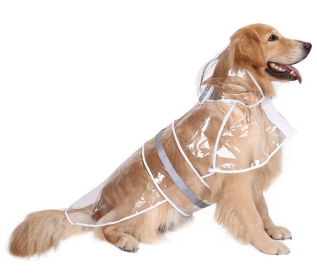 Reflective Dog Raincoat Hooded Slicker Poncho for Small to X-Large Dogs and Puppies; Waterproof Dog Clothing (Color: Clear, Size: X-Large)