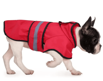 Reflective Dog Raincoat Hooded Slicker Poncho for Small to X-Large Dogs and Puppies; Waterproof Dog Clothing (Color: Red, Size: Large)