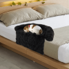 Black Plush Calming Dog Couch Bed with Anti-Slip Bottom
